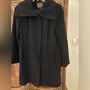 Cole Haan black coat like new size 10 worn one time